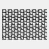 30e verjaardag Zwart Wit Typografie Nummers Inpakpapier Vel (Voorkant)