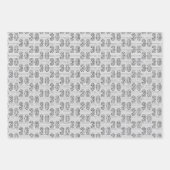 30e verjaardag Zwart Wit Typografie Nummers Inpakpapier Vel (Voorkant 3)