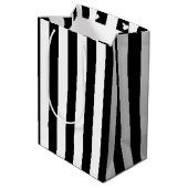 30e verjaardag zwart-witte strepen medium cadeauzakje (Achterkant Gekanteld)
