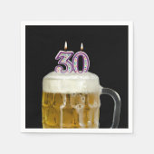 30e verjaardag zwarte bier servet (Voorkant)