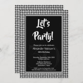 30e verjaardag zwarte en witte checkboard kaart (Voorkant / Achterkant)