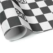 30e verjaardag zwarte en witte cheques cadeaupapier (Rol Hoek)