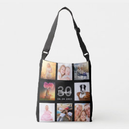 30e verjaardag zwarte foto collage crossbody tas