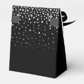 30e Verjaardag Zwarte Glitterende Dank Je Bedankdoosjes (Achterkant)
