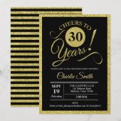 30e verjaardag - Zwarte Gold Kaart (Voorkant / Achterkant)
