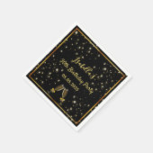 30e verjaardag zwarte goudbellen naam servet (Hoek)