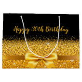 30e verjaardag zwarte gouden elegant large cadeautasje (Achterkant)
