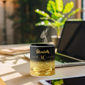 30e verjaardag zwarte goudnaam elegant mok