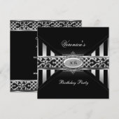 30e verjaardag zwarte streep zilver kaart (Voorkant / Achterkant)