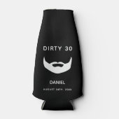 30e verjaardag zwarte witte baard mannen leuk flesjeskoeler (Voorkant)