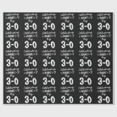 30e verjaardag zwarte witte, gepersonaliseerde Gif Cadeaupapier (Vlak)