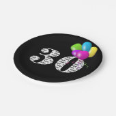 30e verjaardagsballon bouquet papieren bordje (Gekanteld)