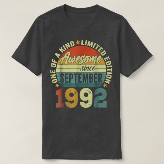 30e verjaardagscadeau 30 jaar oud sinds septe t-shirt (Design voorkant)