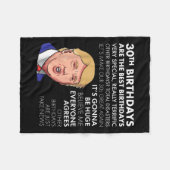 30e verjaardagscadeau Grappig Trump Quote Shirt vo Fleece Deken (Voorkant (Horizontaal))