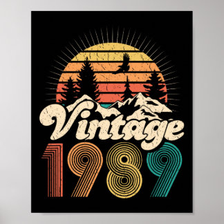 30e verjaardagscadeaus - Vintage 1989 Wandelen Vro Poster