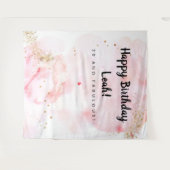 30e verjaardagsdecoratie, roze en gouden achtergro wandkleed (Voorkant (horizontaal))