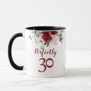30e verjaardagsfeest bloemenkruik mok