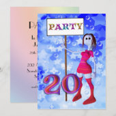 30e Verjaardagsfeest borduitnodiging Kaart (Voorkant / Achterkant)