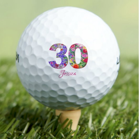 30e verjaardagsfeest chic bloemen aantal golfballe golfballen