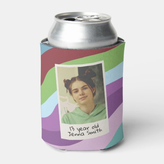 30e verjaardagsfeest dertig flirterig en bloeiende blikjeskoeler (Blikje Voorkant)