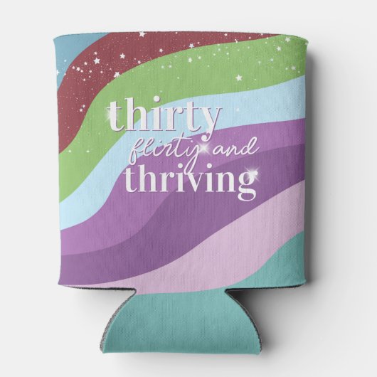 30e verjaardagsfeest dertig flirterig en bloeiende blikjeskoeler (Achterkant)