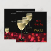 30e verjaardagsfeest Drink bril zwart rood Kaart (Voorkant / Achterkant)