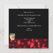 30e verjaardagsfeest Drink bril zwart rood Kaart (Achterkant)