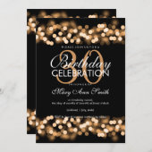 30e Verjaardagsfeest Faux Gold Hollywood Glam Kaart (Voorkant / Achterkant)