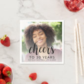 30e verjaardagsfeest Foto Black Script Cheers Servet (Insitu)