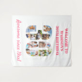 30e Verjaardagsfeest Foto Collage Achtergrond Roze Wandkleed (Voorkant (horizontaal))