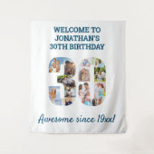 30e Verjaardagsfeest Foto Collage Achtergrond Wandkleed (Voorkant)