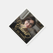 30e verjaardagsfeest Foto Gold Script Cheers Servet (Hoek)