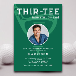 30e Verjaardagsfeest Foto Modern Golf Green Kaart