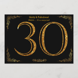 30e Verjaardagsfeest, Gatsby stijl, zwart goud gli Kaart