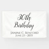 30e verjaardagsfeest gepersonaliseerde banner (Horizontaal)
