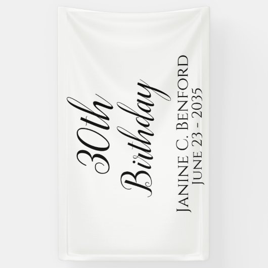 30e verjaardagsfeest gepersonaliseerde banner (Verticaal)