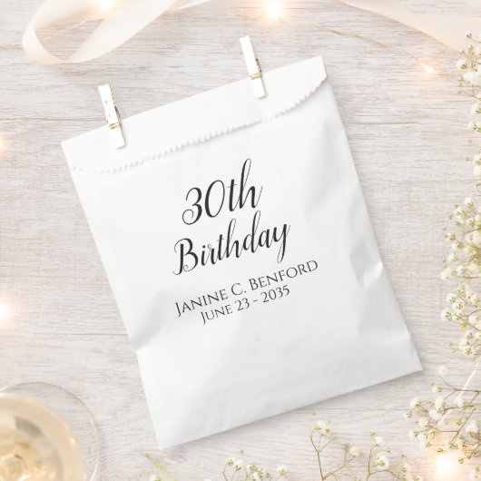 30e verjaardagsfeest gepersonaliseerde gunst trakt bedankzakje (Geknipt)