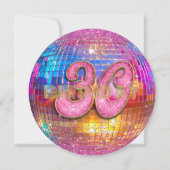 30e Verjaardagsfeest Goud Roze Glitters Disco Bal Kaart (Achterkant)