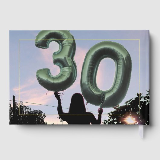 30e verjaardagsfeest gouden folie grens smaragdgro gastenboek (Achterkant)