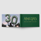 30e verjaardagsfeest gouden folie grens smaragdgro gastenboek (Volledig)