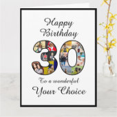 30e Verjaardagsfeest Happy 30 Foto Tekst Sjabloon (Gele Bloem)