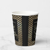 30e verjaardagsfeest in zwart wit en goud script papieren bekers (Rechts)