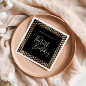 30e verjaardagsfeest in zwart wit en goud script servet