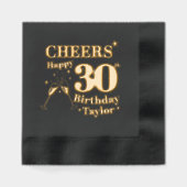 30e verjaardagsfeest juicht champagneglazen folie servetten (Voorkant)