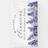 30e Verjaardagsfeest Juli Geboorte Bloem Welkom Spandoek (Verticaal)