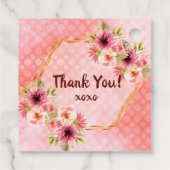 30e verjaardagsfeest koraalgoud bloemen Bedankt Bedankjes Labels (Achterkant)