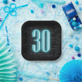 30e Verjaardagsfeest Neon Bord op Baksteen (Feest)