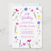 30e verjaardagsfeest Paarse Wildflower Meadow Kaart (Voorkant)