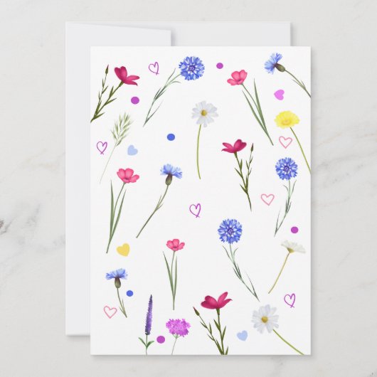 30e verjaardagsfeest Paarse Wildflower Meadow Kaart (Achterkant)