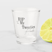 30e verjaardagsfeest RIP 20s Minimal Shot Glas (Voorkant)